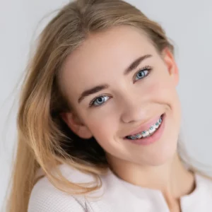 teen patient smiling with braces in Bee Cave, TX